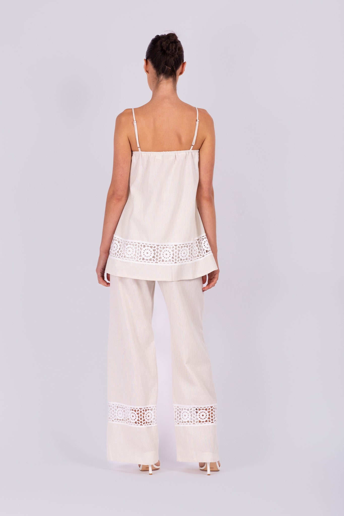 Beige Linen Doll Top Set