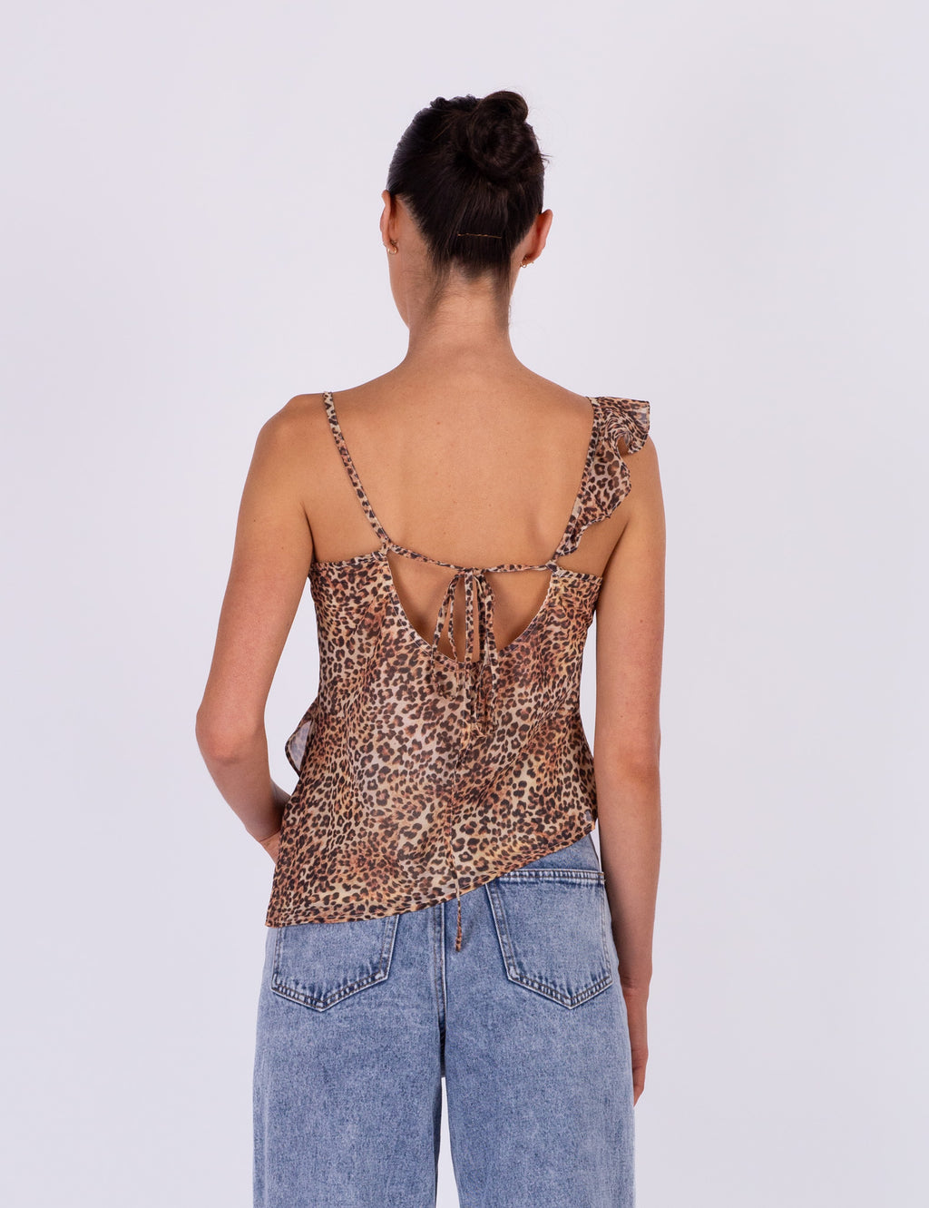 Frill Leopard Top