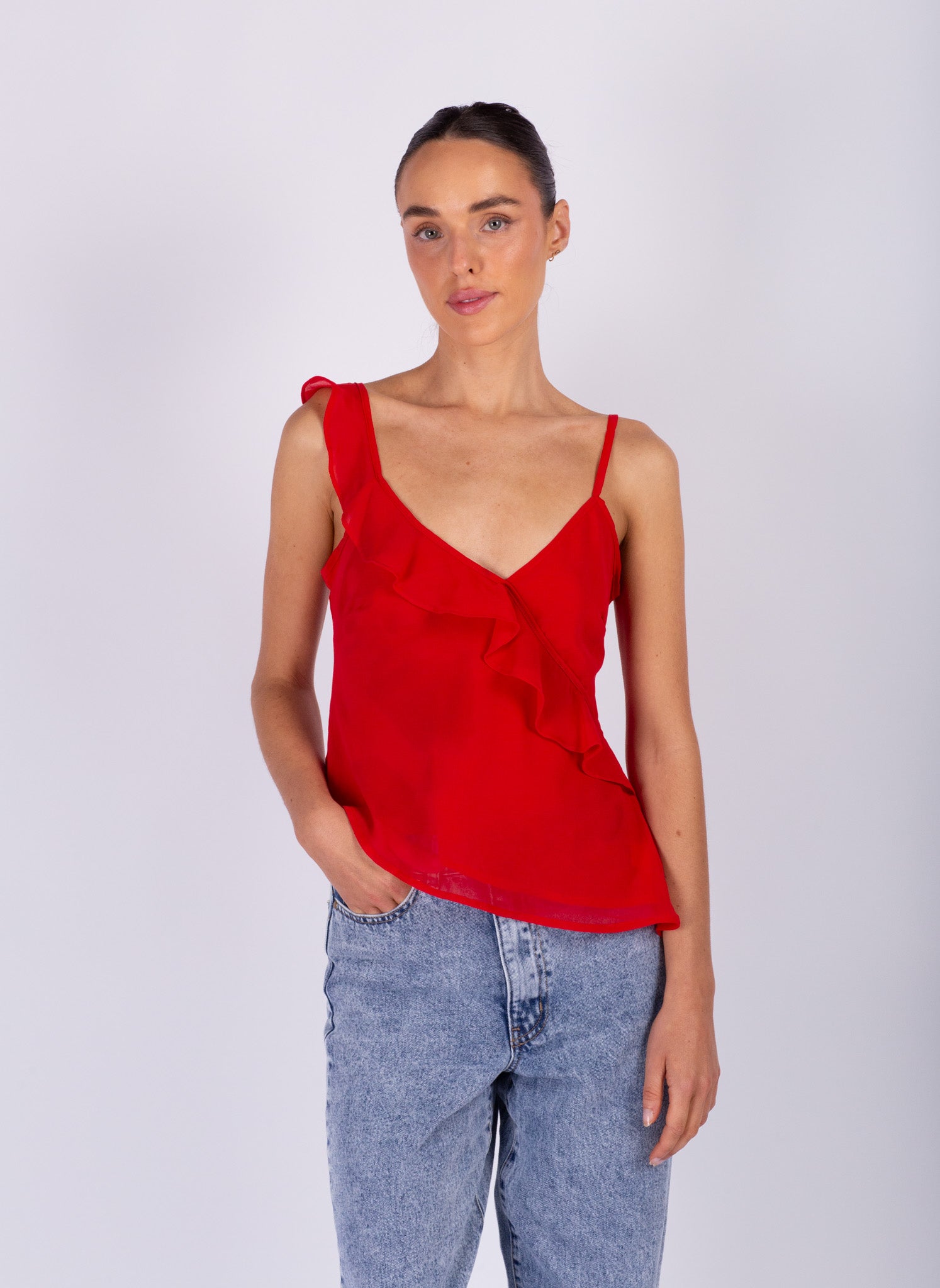 Red Frill Top