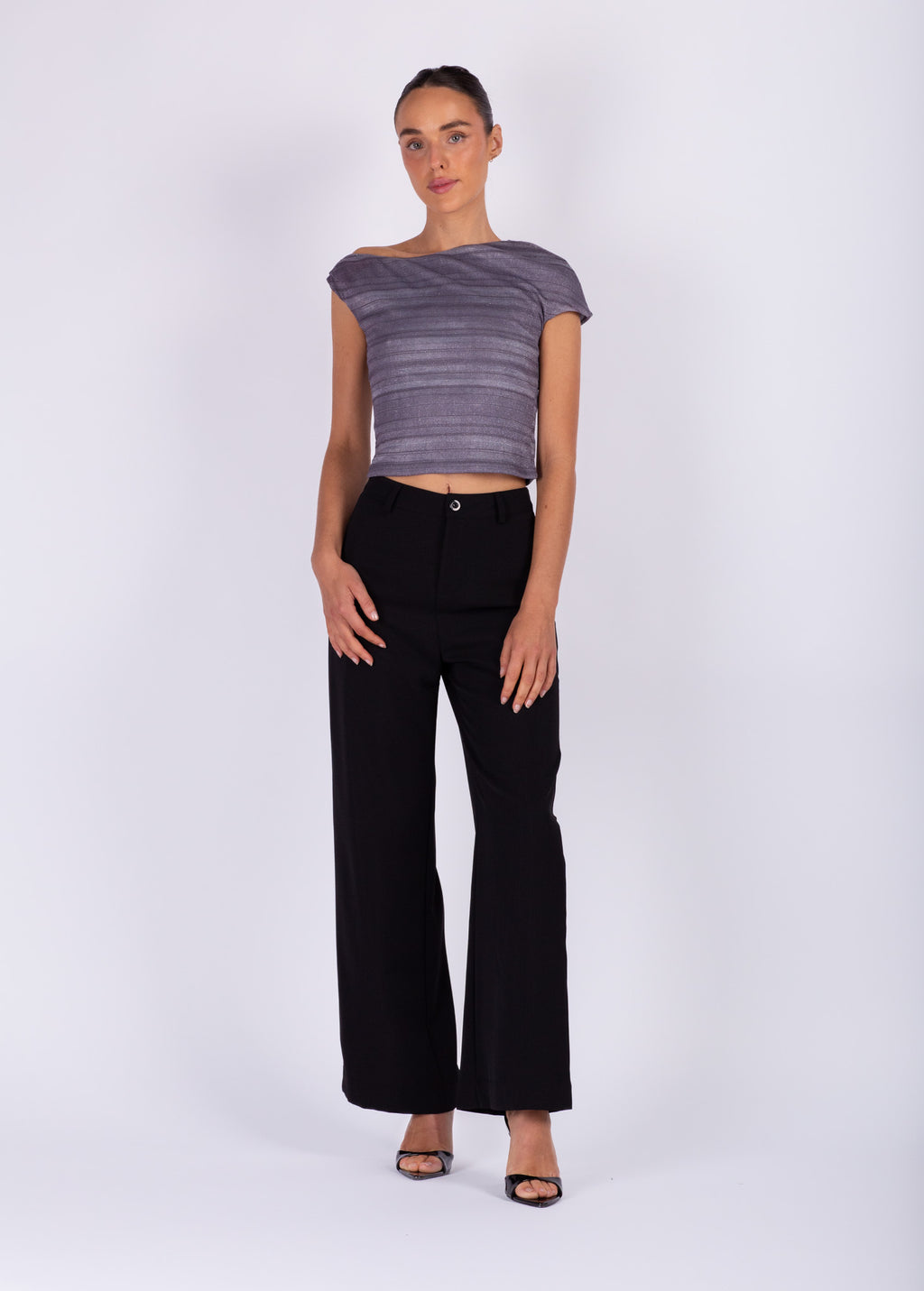 Grey Galaxy Shimmer Top