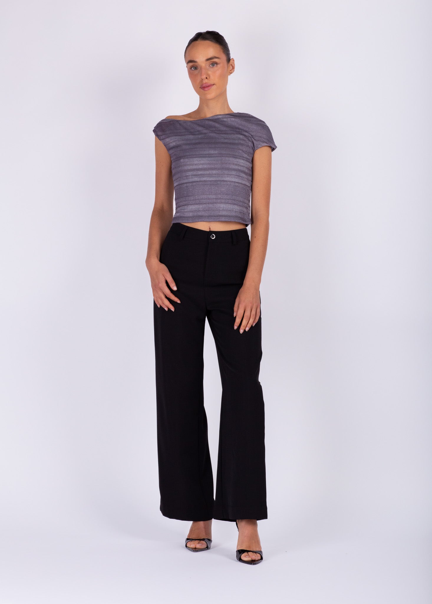 Grey Galaxy Shimmer Top