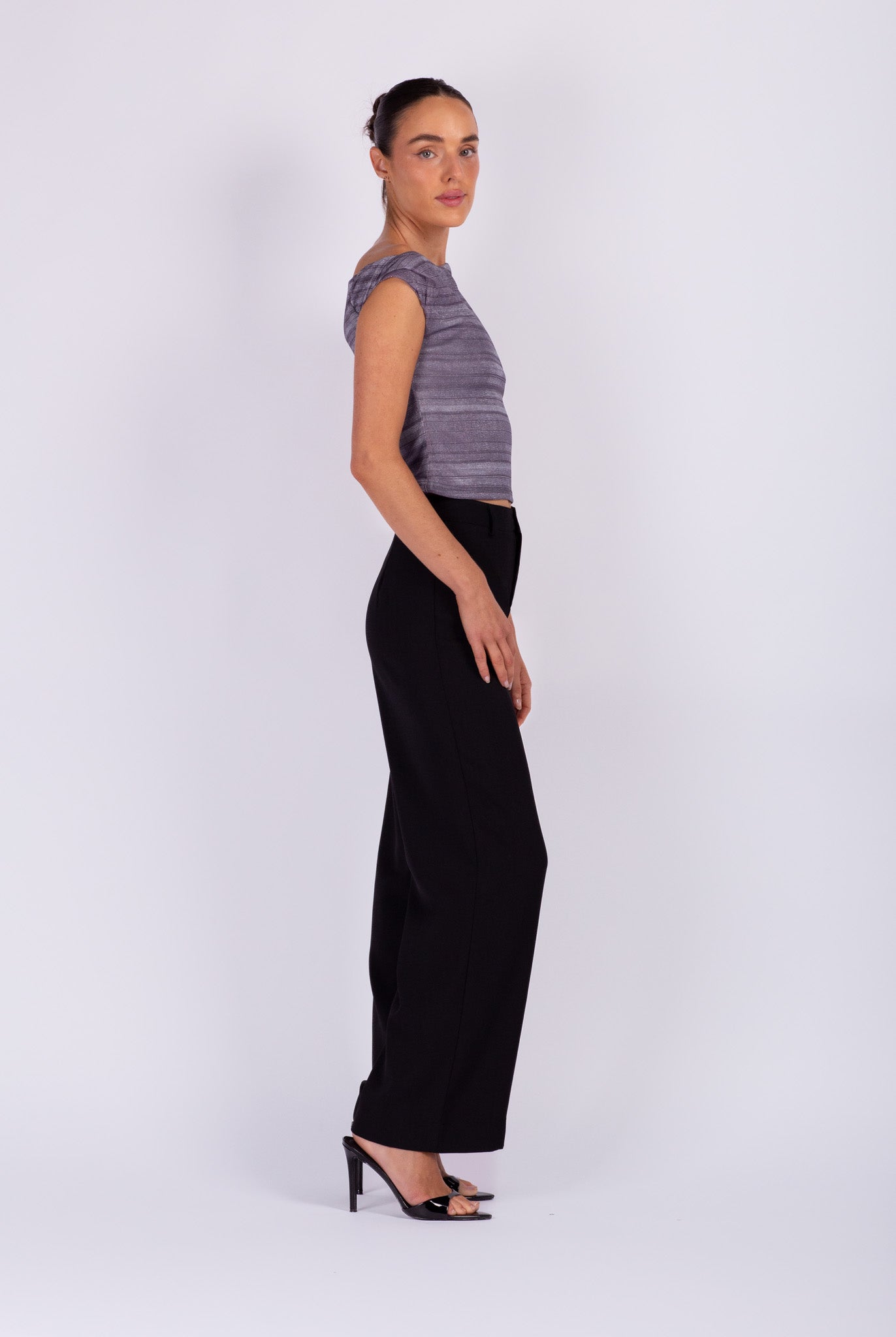 Grey Galaxy Shimmer Top