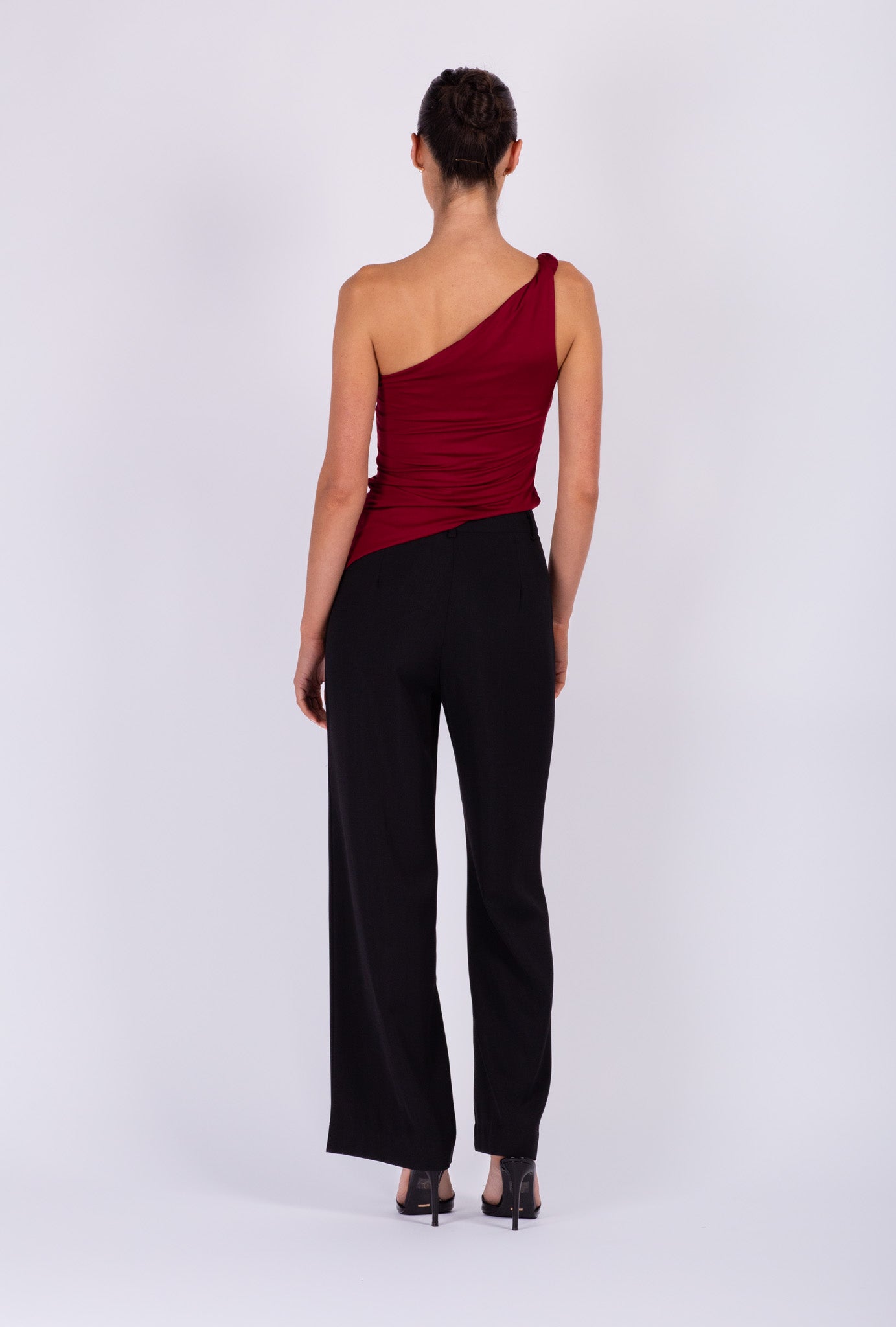Deep Red One Shoulder Top