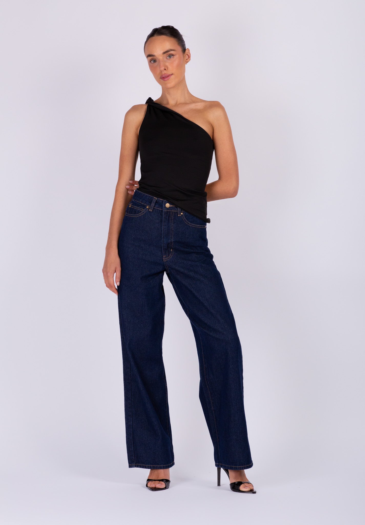 Black One Shoulder Top