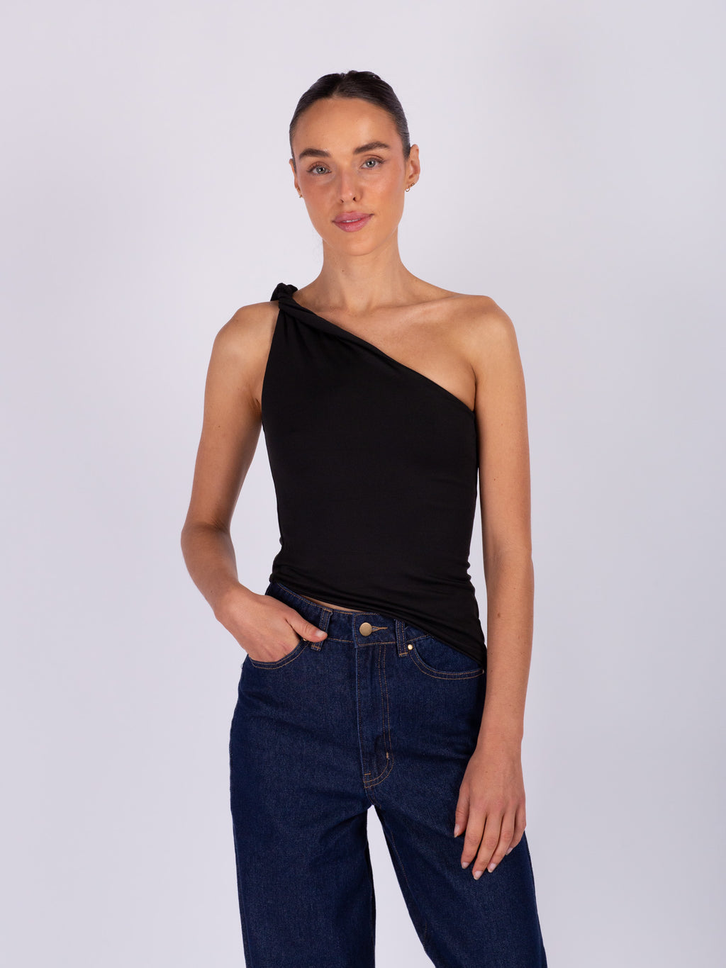 Black One Shoulder Top