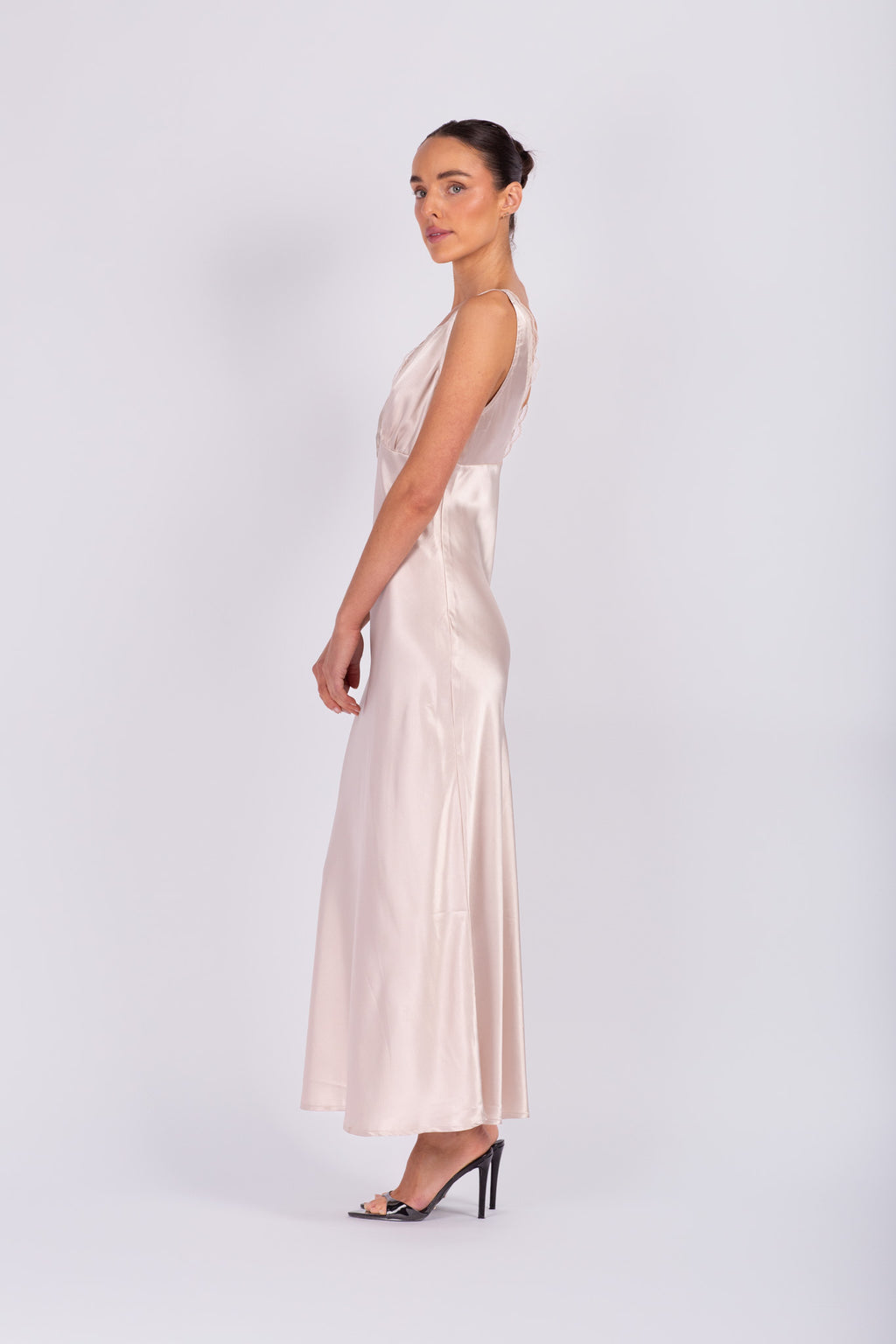Champagne Lace Slip Dress