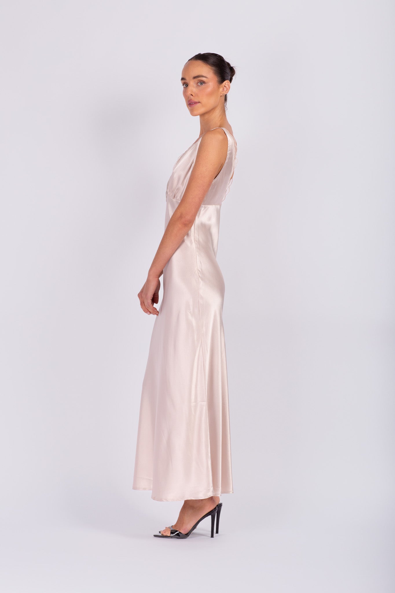Champagne Lace Slip Dress