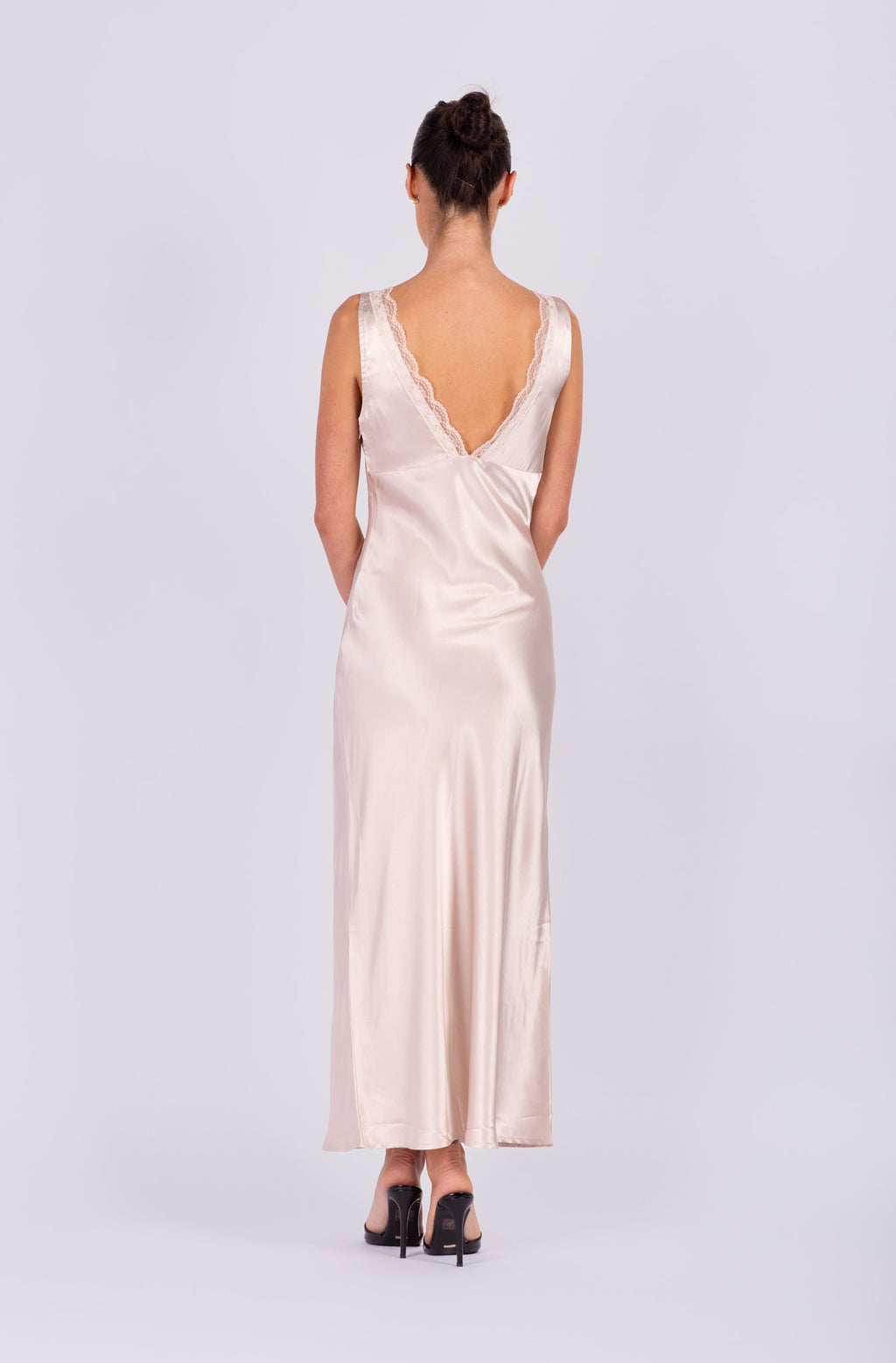 Champagne Lace Slip Dress