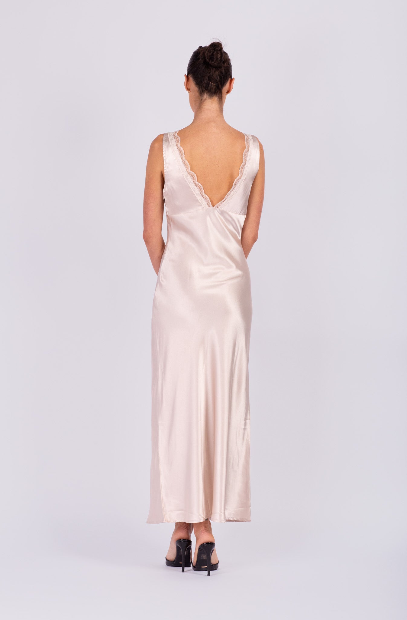 Champagne Lace Slip Dress