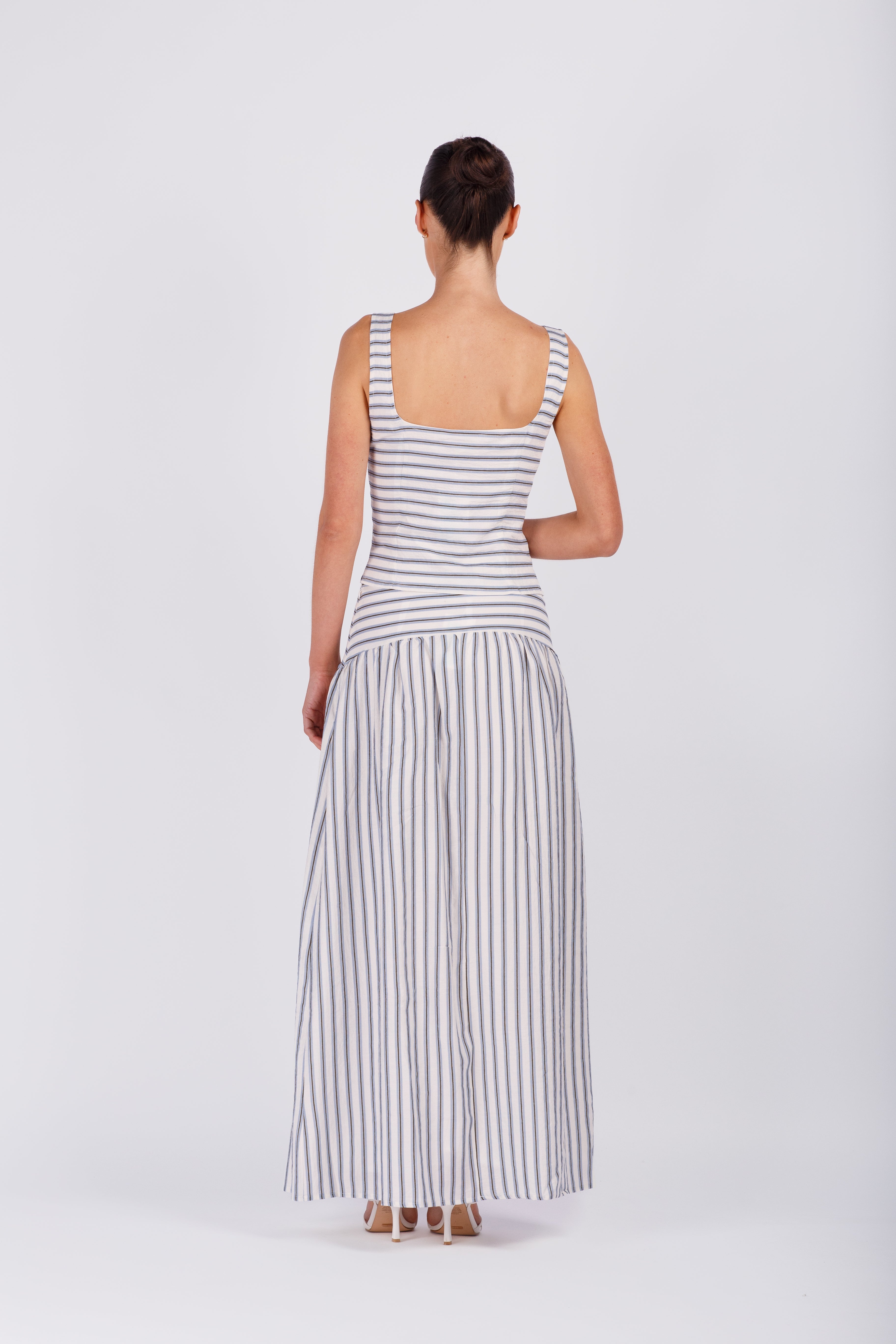 Blue Stripe Top and Skirt Set