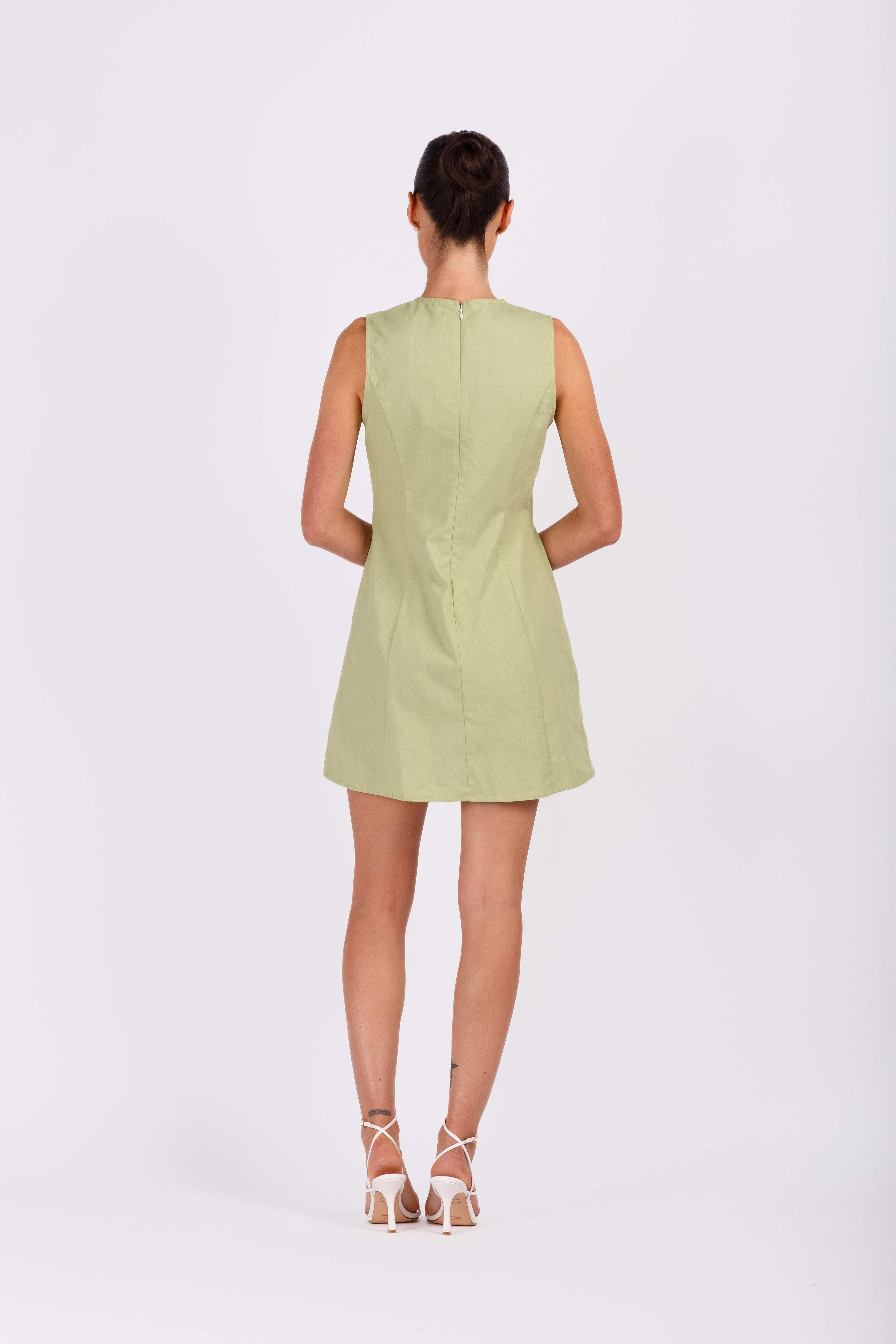 Green Tie Mini Dress