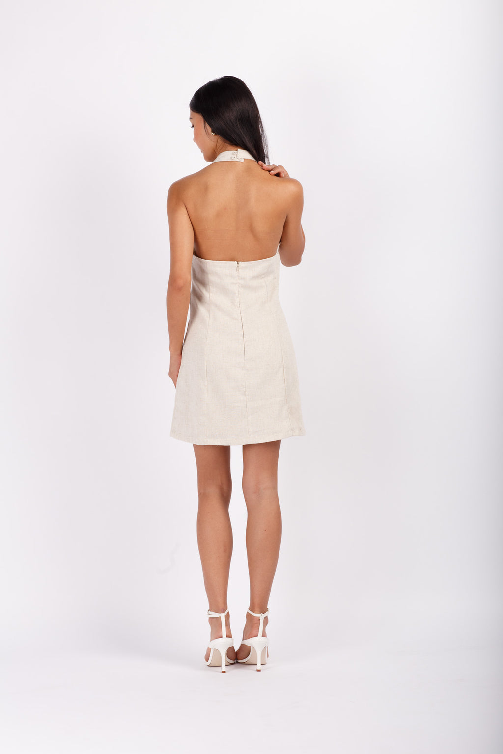 Beige Linen Dress