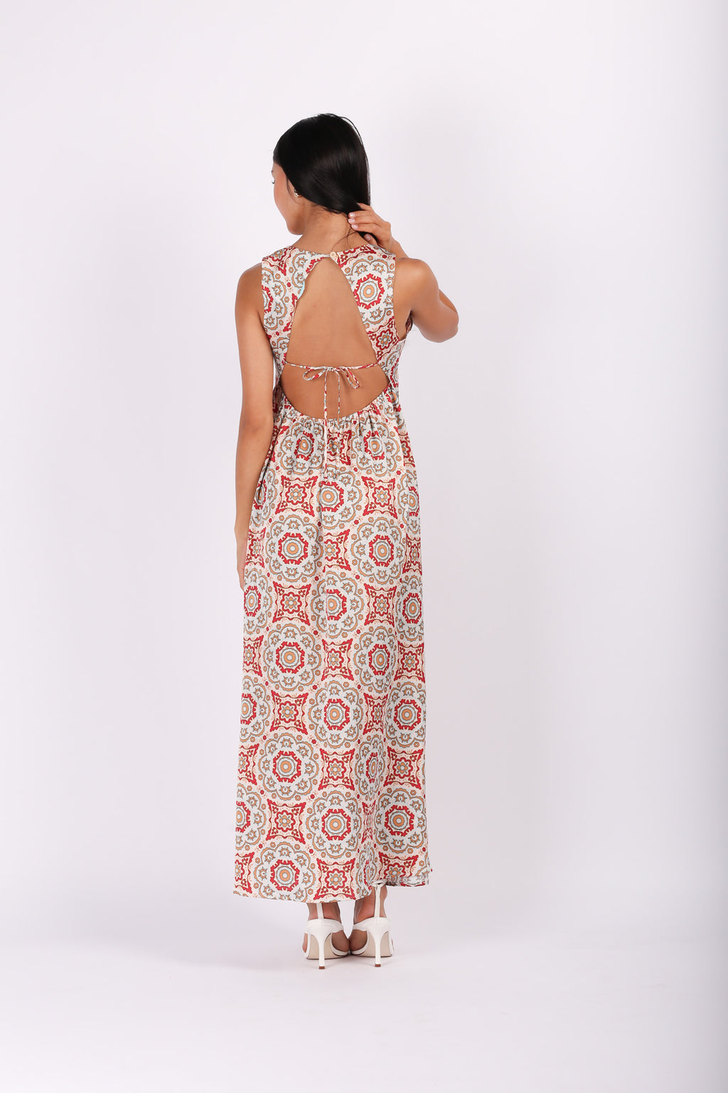 Mosaic Tile Print Maxi Dress