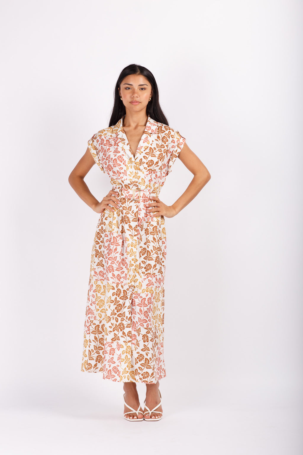 Leafy Print Midi Dress