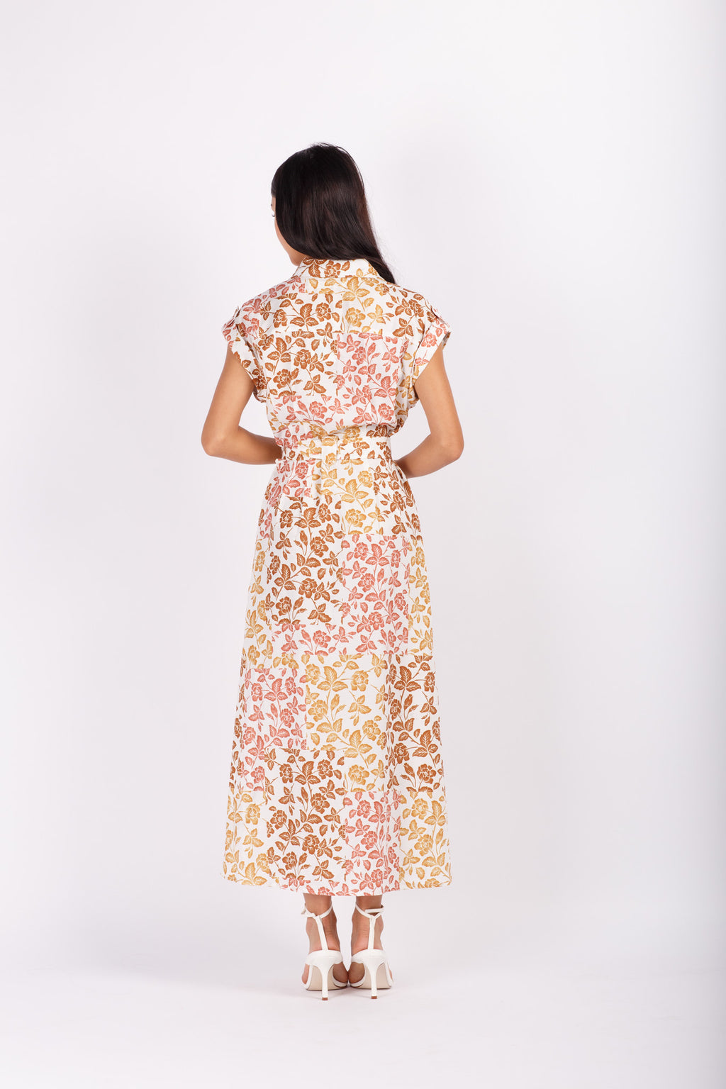 Leafy Print Midi Dress