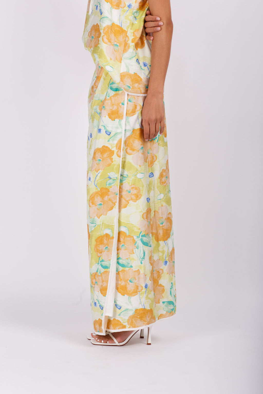 Citrus Floral Print Top & Skirt