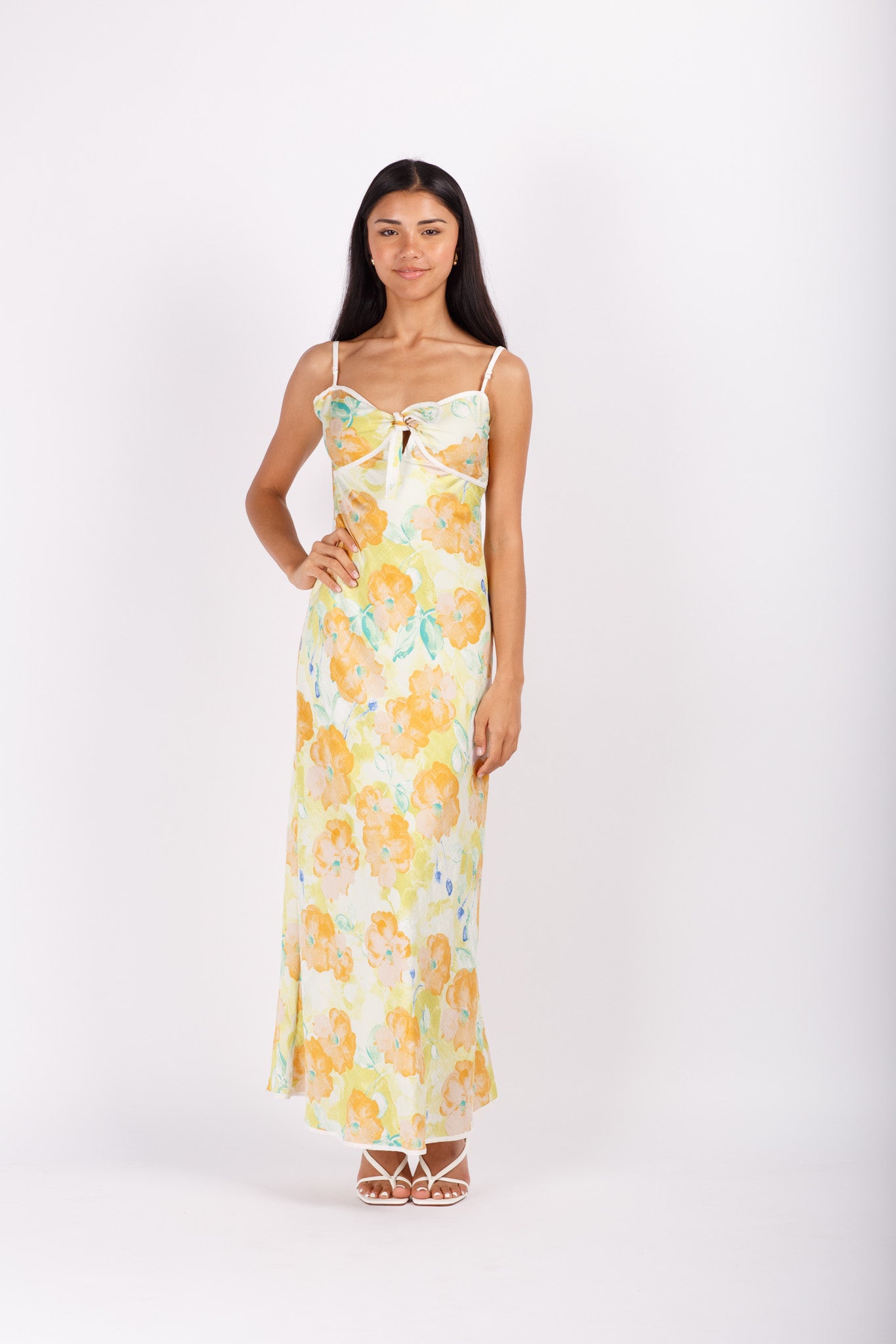 Citrus Floral Maxi Dress
