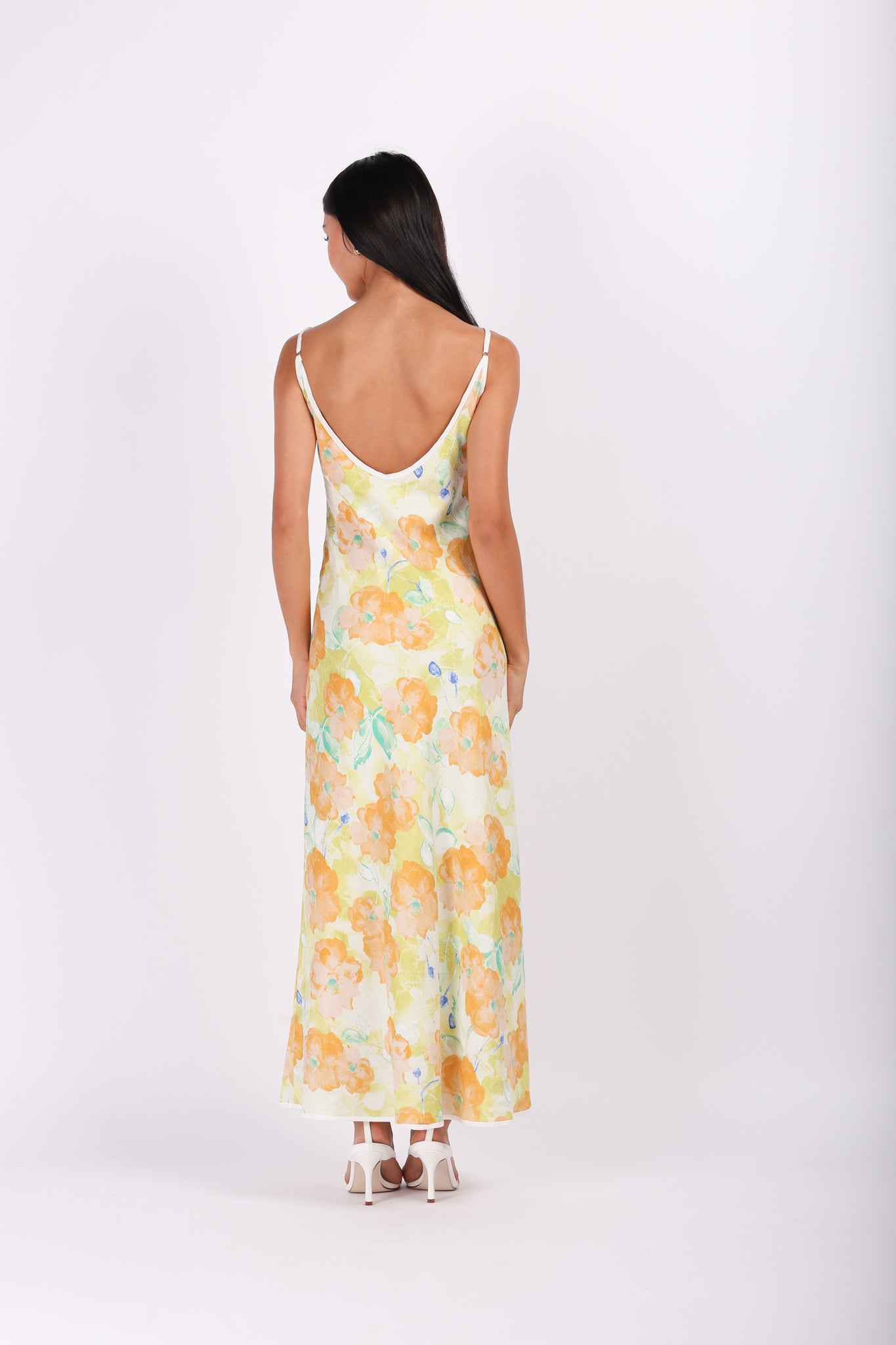 Citrus Floral Maxi Dress