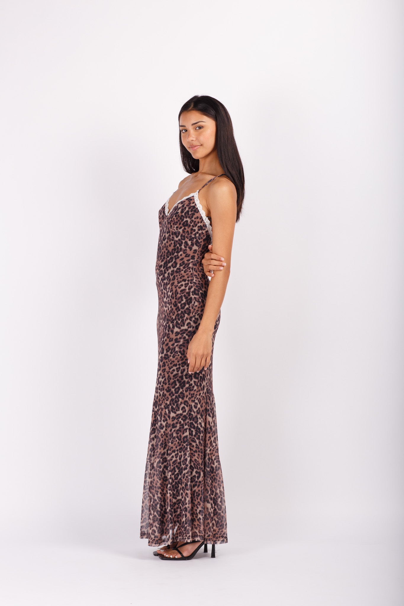 Leopard Maxi with Lace Trim