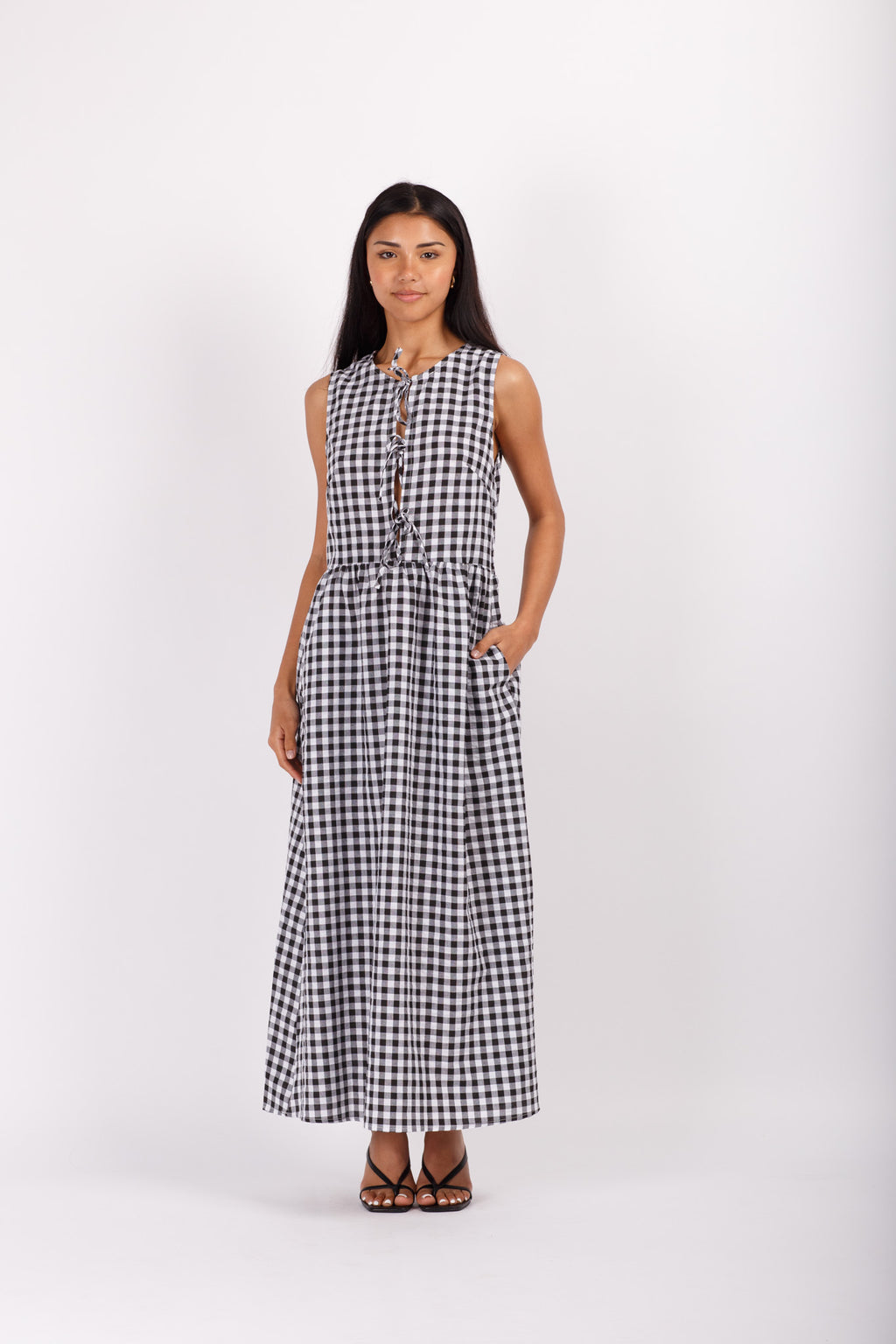 Gingham Midi Dress
