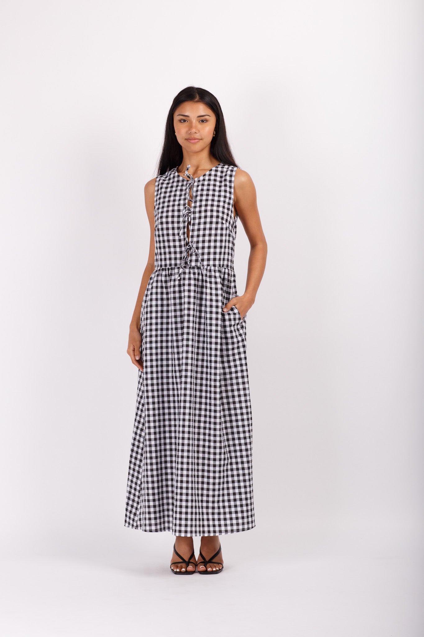 Gingham Midi Dress