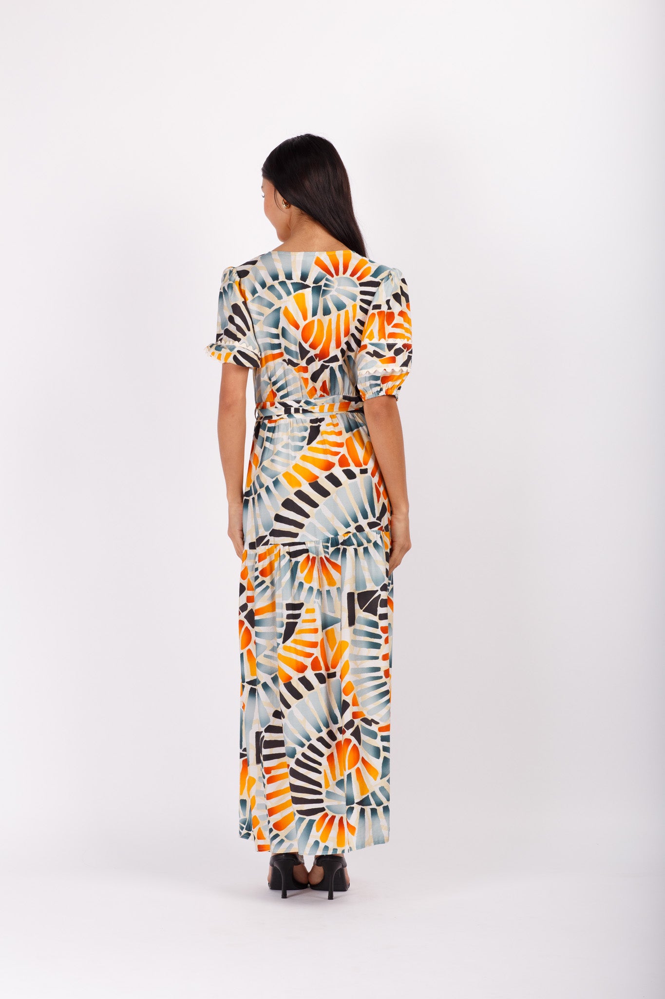 Shell Pattern Midi Dress