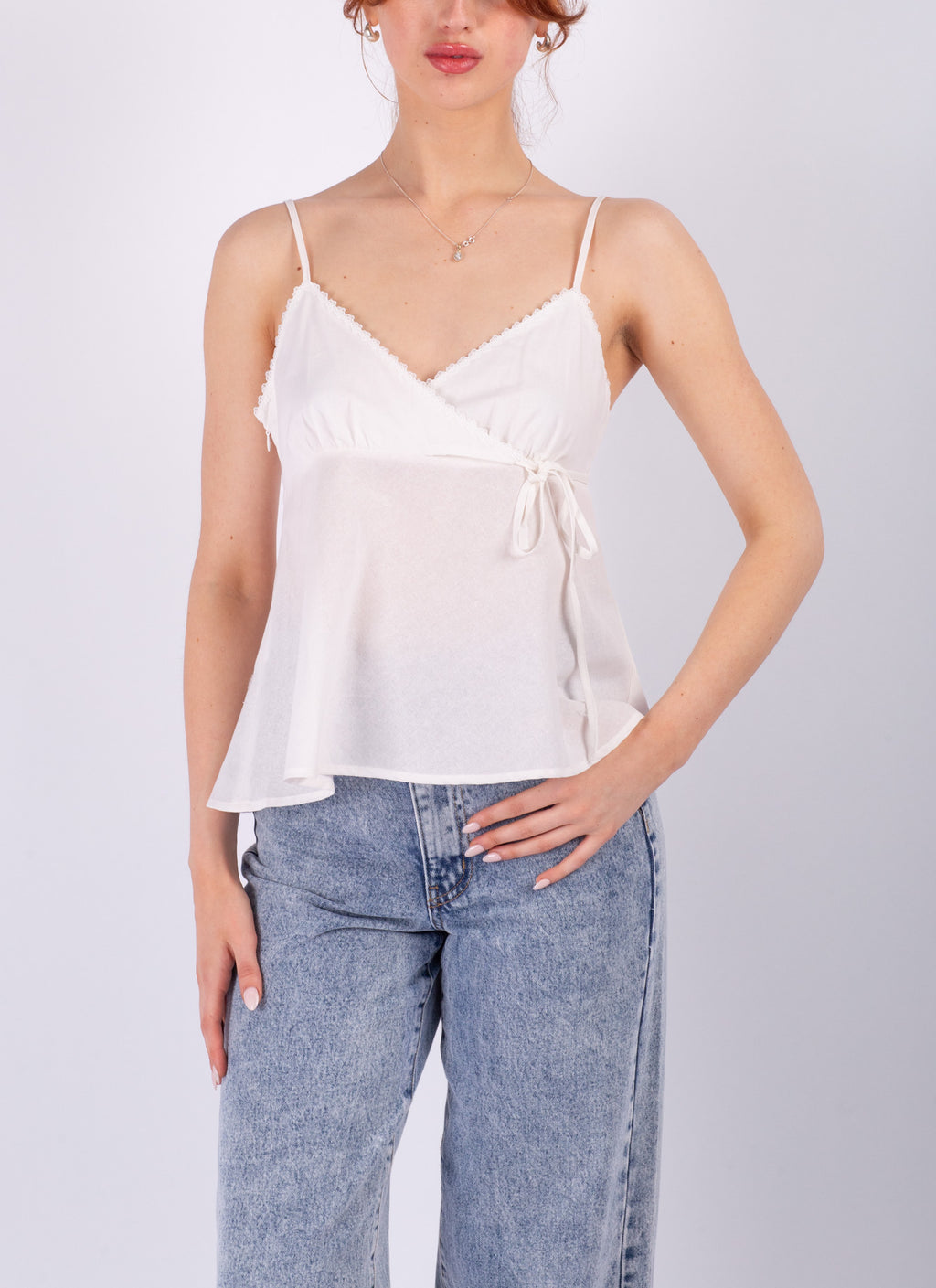 White Cross-over Top