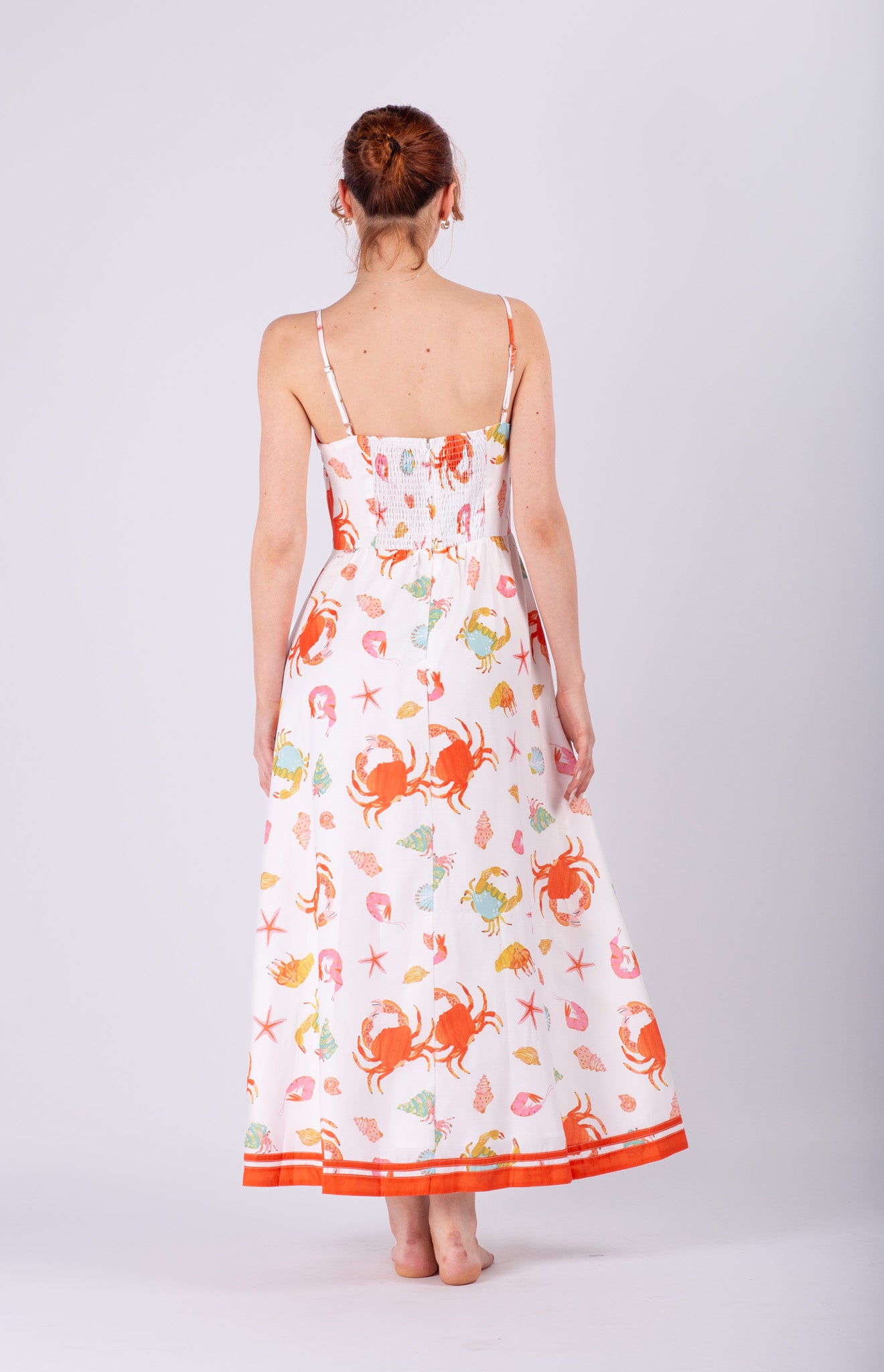 Ocean Life Print Maxi Dress